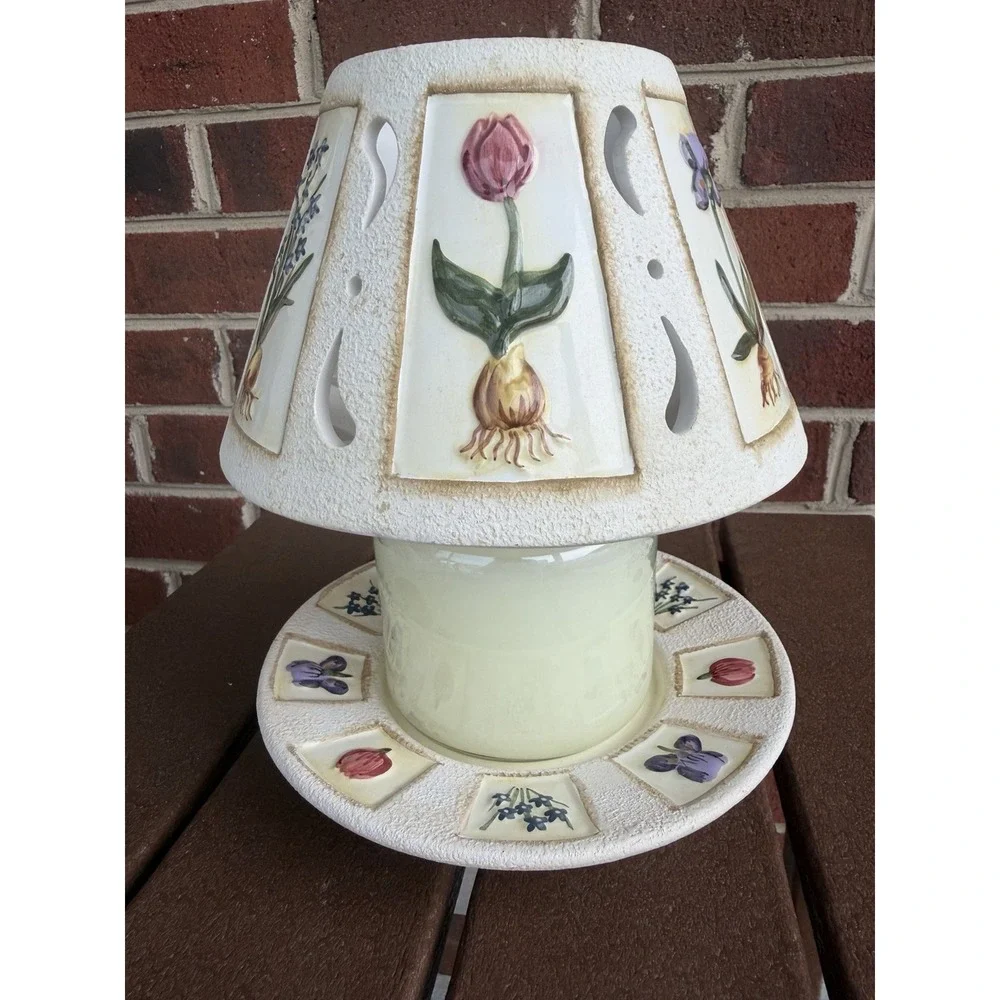 Yankee Candle Botanical Floral & Herb Shade & Plate - EUC
